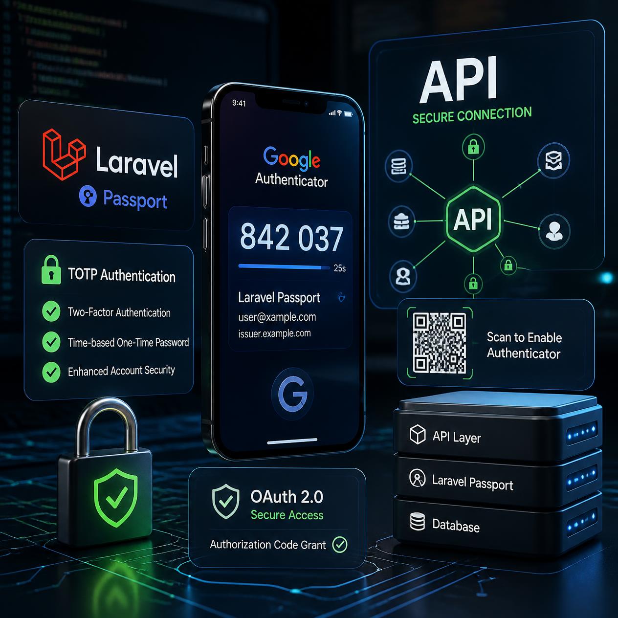 How to Implement Google Authenticator (TOTP) Two-Factor Authentication in a Stateless Laravel API Using Laravel Passport